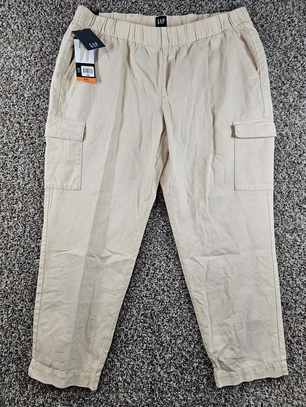 Gap Womens Sz XXL Pull On Twill Cargo Pants Light Tan NEW